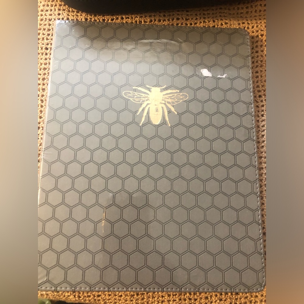 Eccolo Gray Lined Journal with Gold Logo Accent of a Bee